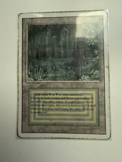Bayou Dual Land Magic the Gathering 1994 Revised Edition MODERATE/HEAVILY PLAYED - Image 1