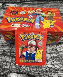 1999 Topps Merlin Pokemon Stickers Series 1 Factory Sealed Booster Pack - Image 1
