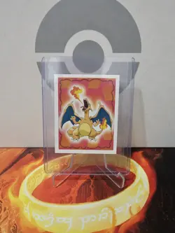 Pokemon 1999 Merlin Charizard Sticker Card #6 NM/M Condition - Image 1
