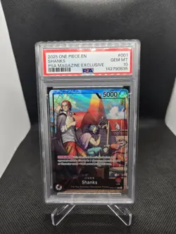 2025 One Piece Promos PSA Magazine Exclusive 001 Shanks PSA 10 - Image 1