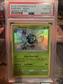 PSA 10 Dartrix Holo Hidden Fates SV3 Gem Mint Pokemon Card - Image 1