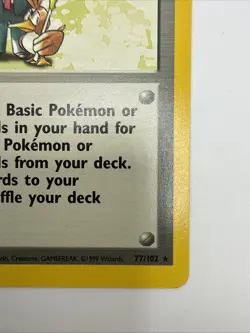 Pokemon Trader 77/102 Base Set Regular Rare Vintage Pokemon Card - Image 5