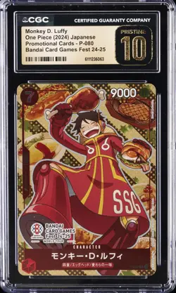 2024 ONE PIECE JPN BANDAI CARD GAMES FEST 24-25 MONKEY D. LUFFY CGC 10 PRISTINE - Image 1