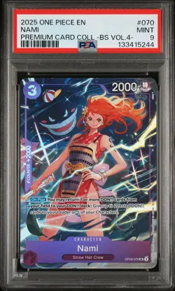 2025 ONE PIECE PREMIUM CARD COLLECTION BEST SELECTION VOL.4 #070 NAMI PSA 9 - Image 1