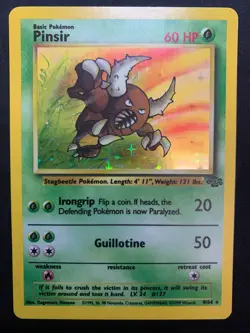 PINSIR - 09/64 - JUNGLE - HOLO RARE VINTAGE POKEMON CARD - LP - Image 1