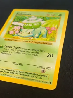 BULBASAUR (SHADOWLESS) - 044/102 - BASE SET - POKEMON CARD - LP - Image 2