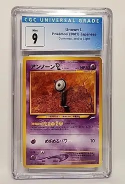 CGC 9 Unown L No.201 Japanese Neo Darkness And To Light 2001 Pokemon Card Graded - Image 2