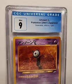 CGC 9 Unown L No.201 Japanese Neo Darkness And To Light 2001 Pokemon Card Graded - Image 3