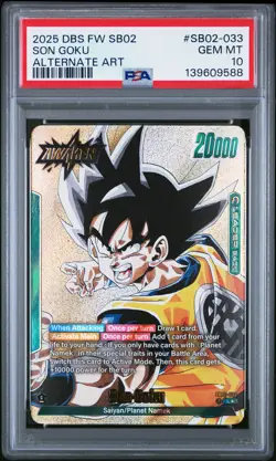 2025 DRAGON BALL SUPER CARD GAME FUSION WORLD MANGA BOOSTER 02 SON GOKU PSA 10 - Image 1