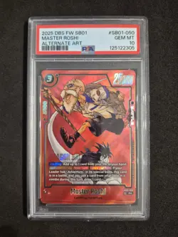 Dragon Ball, Master Roshi, PSA 10, SB01-050 R Red Alt Art, Manga Booster, EN - Image 1