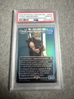 Cloud, Midgar Mercenary (Borderless) Final Fantasy Foil PSA 10 Gem Mint - Image 1