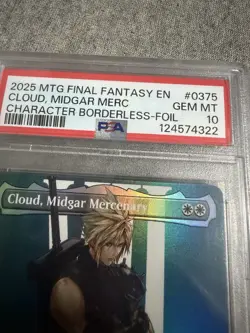 Cloud, Midgar Mercenary (Borderless) Final Fantasy Foil PSA 10 Gem Mint - Image 3