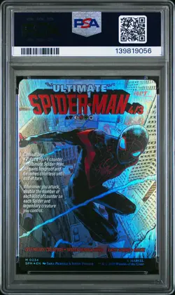 2025 MTG MARVEL'S SPIDER-MAN BORDERLESS MILES MORALES/ULTIMATE SPIDER-MAN PSA 8 - Image 2