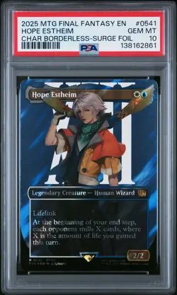 2025 MTG FINAL FANTASY CHARACTER BORDERLESS-SURGE FOIL #0541 HOPE ESTHEIM PSA 10 - Image 1