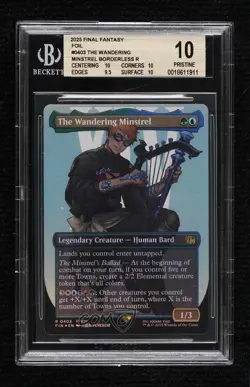 The Wandering Minstrel Borderless Foil Magic Final Fantasy BGS 10 PRISTINE - Image 1