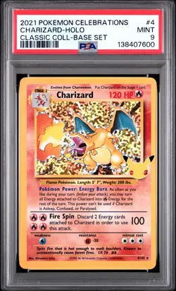 2021 POKEMON CELEBRATIONS CLASSIC COLLECTION #4 CHARIZARD-HOLO PSA 9 - Image 1