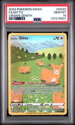 2023 POKEMON SWORD & SHIELD CROWN ZENITH #GG22 FULL ART/DITTO PSA 10 - Image 1
