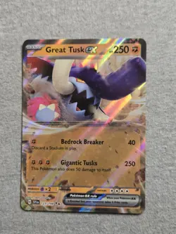 Pokemon TCG Scarlet & Violet Great Tusk ex 123/198 Ultra Rare Holo - Image 1