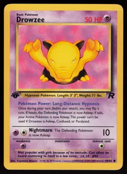 Drowzee 54/82 Common Team Rocket 1st Edition Pokemon - Image 1