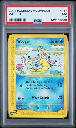 2003 POKEMON AQUAPOLIS #117 WOOPER PSA 7 - Image 1