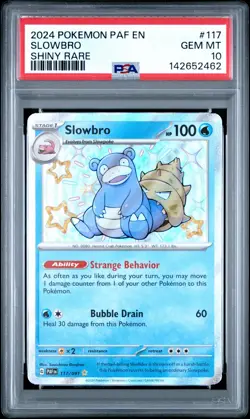 2024 POKEMON PAF EN-PALDEAN FATES SHINY RARE #117 SLOWBRO PSA 10 - Image 1