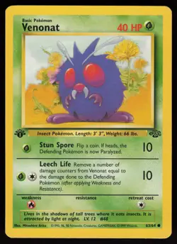 Venonat 63/64 Common Jungle 1st Edition Pokemon - Image 1