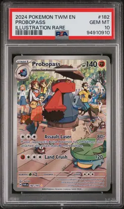2024 POKEMON TWM EN-TWILIGHT MASQUERADE ILLUSTRATION RARE #182 PROBOPASS PSA 10 - Image 1