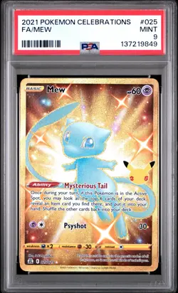 2021 POKEMON CELEBRATIONS #025 FULL ART/MEW PSA 9 - Image 1