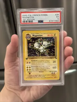 Magneton - French Base Set First Edition (26/102) Pokemon 2000 PSA 5 - RARE - Image 1
