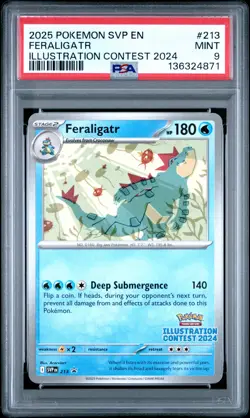 2025 POKEMON SVP EN-SV BLACK STAR PROMO #213 FERALIGATR PSA 9 - Image 1