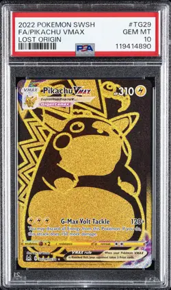 2022 POKEMON SWORD & SHIELD LOST ORIGIN #TG29 FULL ART/PIKACHU VMAX PSA 10 - Image 1
