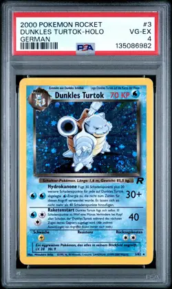 2000 POKEMON ROCKET GERMAN #3 DUNKLES TURTOK-HOLO PSA 4 - Image 1