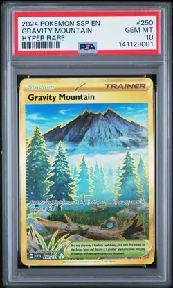 2024 POKEMON SSP EN-SURGING SPARKS HYPER RARE #250 GRAVITY MOUNTAIN PSA 10 - Image 1