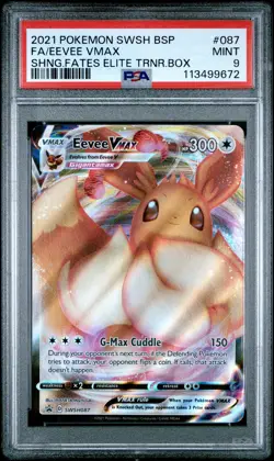 2021 POKEMON SWSH SHINING FATES ETB #087 FULL ART/EEVEE VMAX PSA 9 - Image 1