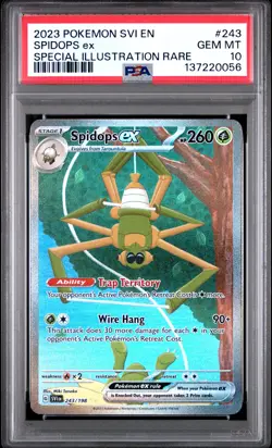 2023 POKEMON SVI EN-SCARLET & VIOLET SPECIAL ILLUSTRATION RARE SPIDOPS EX PSA 10 - Image 1