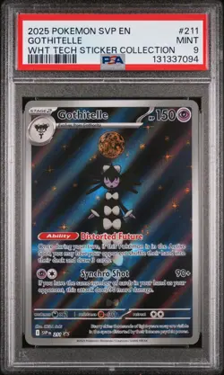 2025 POKEMON SVP WHITE FLARE TECH STICKER COLLECTION PROMO #211 GOTHITELLE PSA 9 - Image 1