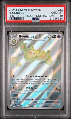 2025 POKEMON BLACK BOLT TECH STICKER COLLECTION #212 REUNICLUS PSA 10 - Image 1