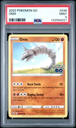 2022 POKEMON GO #036 ONIX PSA 9 - Image 1