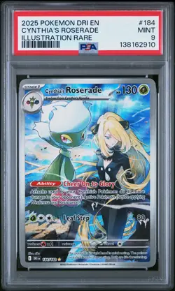 2025 POKEMON DRI EN-DESTINED RIVALS ILLUSTRATION RARE CYNTHIA'S ROSERADE PSA 9 - Image 1