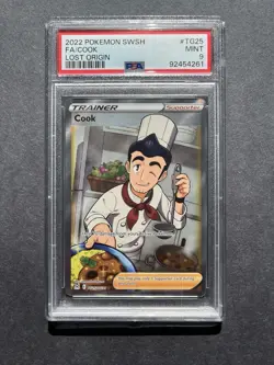 Pokemon TCG Cook Trainer Holo Ultra Rare TG25/TG30 Lost Origin PSA 9 2022 - Image 1