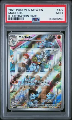 2023 POKEMON MEW EN-151 ILLUSTRATION RARE #177 MACHOKE PSA 9 - Image 1