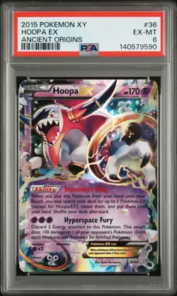 2015 POKEMON XY ANCIENT ORIGINS #36 HOOPA EX PSA 6 - Image 1