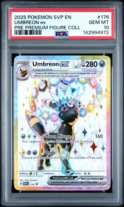 2025 POKEMON PRISMATIC EVOLUTIONS PREMIUM FIGURE COLLECTION UMBREON EX PSA 10 - Image 1