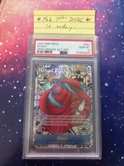 2024 One Piece TCG OP09 Buggy Manga Alternate Art, English, PSA 10 - Image 1