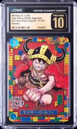 2025 ONE PIECE JPN PC: ONE PIECE DAY '25 PROMO MONKEY D. LUFFY CGC 10 PRISTINE - Image 1