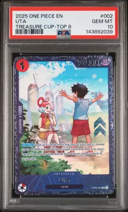 2025 ONE PIECE PROMOS TREASURE CUP-TOP 8 #002 UTA PSA 10 - Image 1