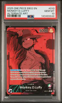 2025 ONE PIECE EB02-ANIME 25TH COLLECTION ALT ART #010 MONKEY D. LUFFY PSA 10 - Image 1