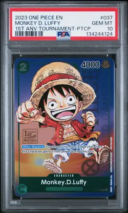 2023 ONE PIECE PROMOS 1ST ANV TOURNAMENT-PARTICIPATION MONKEY D. LUFFY PSA 10 - Image 1