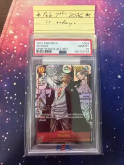 2024 One Piece TCG OP09 Shanks Manga Alternate Art, English, PSA 10 - Image 1