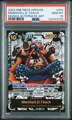2024 ONE PIECE EMPERORS IN THE NEW WORLD MANGA ALT ART MARSHALL D. TEACH PSA 10 - Image 1